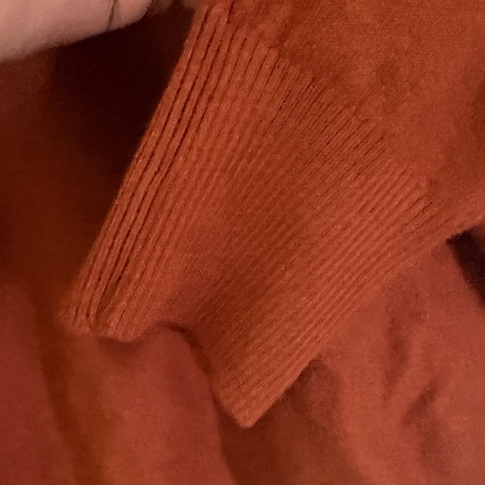 Adrienne Vittadini V-Neck Sweater/Hoodie in Rust - Picture 4 of 5